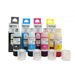 Набір контейнерів з чорнилом Premium Quality для Epson L11050/L1250/L3201/L3210/L3250/L3251/ L3260/L3266/L3560/L5290/L5590 /L1110/L3100/L3101/L3110/L3111/L3150/L3151/L3156/ L3160/L3200/L3256/L3550/L5190 103 (B/C/M/Y) 4х70ml C13T00S64A