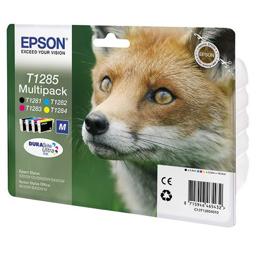 Картридж Epson S22/SX125/420W/425W T1285 (C13T12854010/ C13T12854011/ C13T12854012) B/C/Y/M Оригінал (набір 4 шт.)