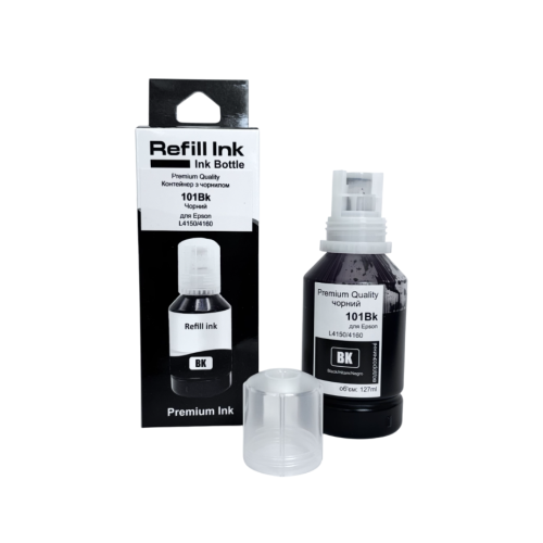 Контейнер з чорнилом Premium Quality для Epson L4266/ L4267/L6270/L6276/L6290 /L14150/L4150/L4160/ L4167/L4260/L6160/L6170/ L6190/L6260 101 127мл Black C13T03V14A