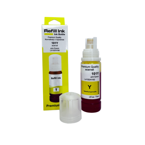 Контейнер з чорнилом Premium Quality для Epson L4266/ L4267/L6270/L6276/L6290 /L14150/L4150/L4160/ L4167/L4260/L6160/L6170/ L6190/L6260 101 70мл Yellow C13T03V44A