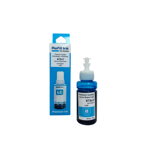 Контейнер з чорнилом Premium Quality для Epson L1800/L800/L805/L810/L850 673 70мл Light Cyan C13T67354A