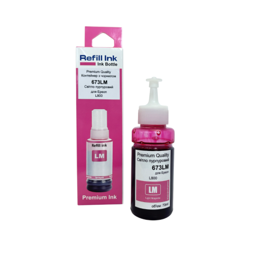 Контейнер з чорнилом Premium Quality для Epson L1800/L800/L805/L810/L850 673 70мл Light Magenta C13T67364A