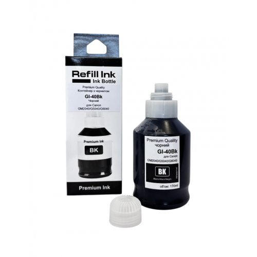Контейнер з чорнилом Premium Quality Canon G5040/G6040/G7040/GM2040/GM4040,GI-40BK 170мл Black Pigment 3385C001