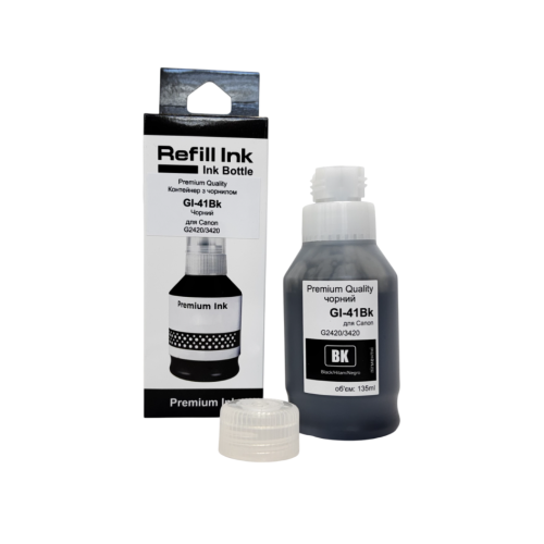 Контейнер з чорнилом Premium Quality Canon Pixma 4470/G1420/G1430/G2420/G2430/ G2460/G2470/G3420/G3430/G3460/ G3470/G3470White/G3480 GI-41 135мл Black Pigment 4528C001