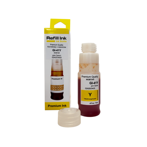 Контейнер з чорнилом Premium Quality Canon Pixma 4470/G1420/G1430/G2420/G2430/ G2460/G2470/G3420/G3430/G3460/ G3470/G3470White/G3480 GI-41 70мл Yellow 4545C001